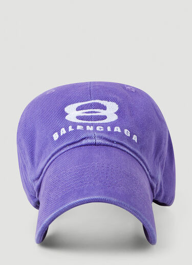 Balenciaga Embroidered Logo Baseball Cap Purple bal0147106