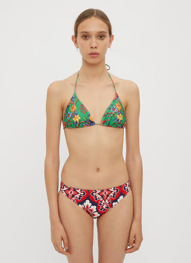 LN-CC® - La Double J: Pavone Verde Triangle Bikini Top - Green La Double J Pavone Verde Triangle Bikini Top Green ldj0234009