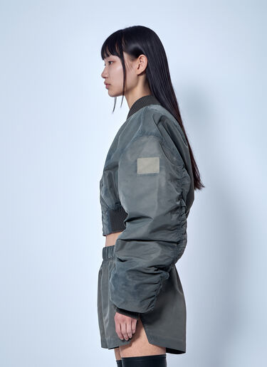LN-CC® - Rick Owens: Micro Secchia Washed Bomber Jacket - Grey Rick Owens Micro Secchia Washed Bomber Jacket Grey ric0266003