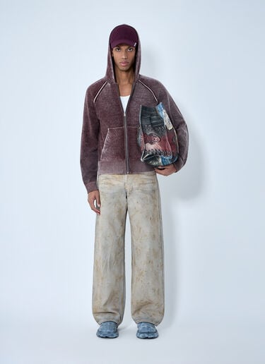 Acne Studios Wide-Leg Distressed Pants Beige acn0163025