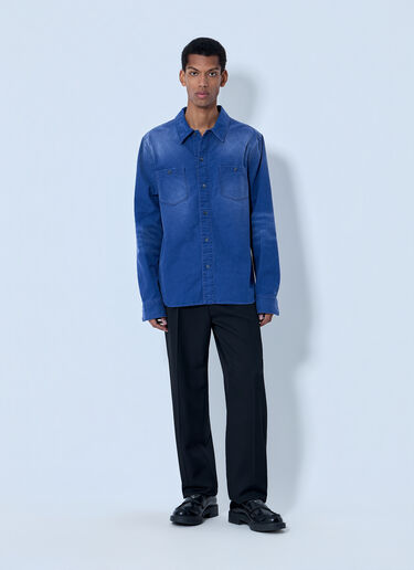 Prada Denim Button-Down Shirt Blue pra0164022