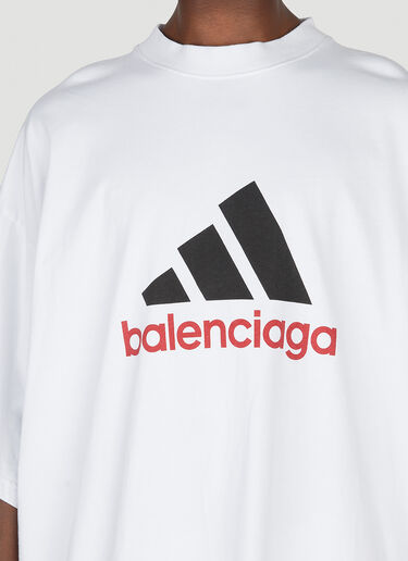 Balenciaga x adidas 로고 프린트 티셔츠 화이트 axb0151027