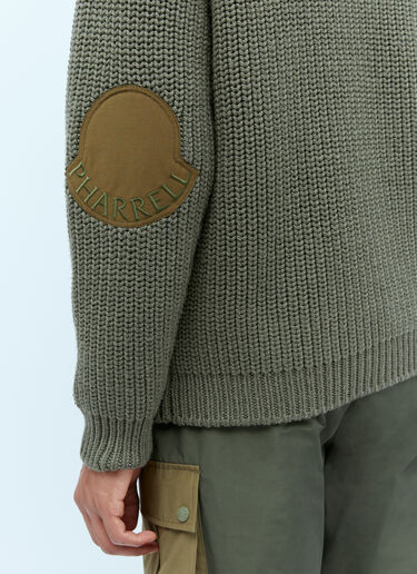 T 넥 울 니트 스웨터 Moncler x Pharrell Williams T 넥 울 니트 스웨터 그린 mpw0354008