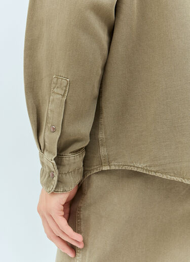 Lemaire Denim Shirt With Snaps Khaki lem0158008