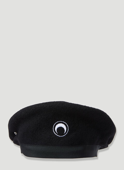Marine Serre Embroidered French Beret White mrs0154007