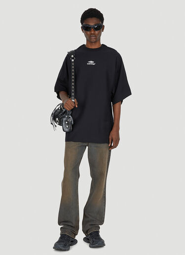 Flat Logo Print T-shirt Balenciaga Flat Logo Print T-shirt Black bal0149014