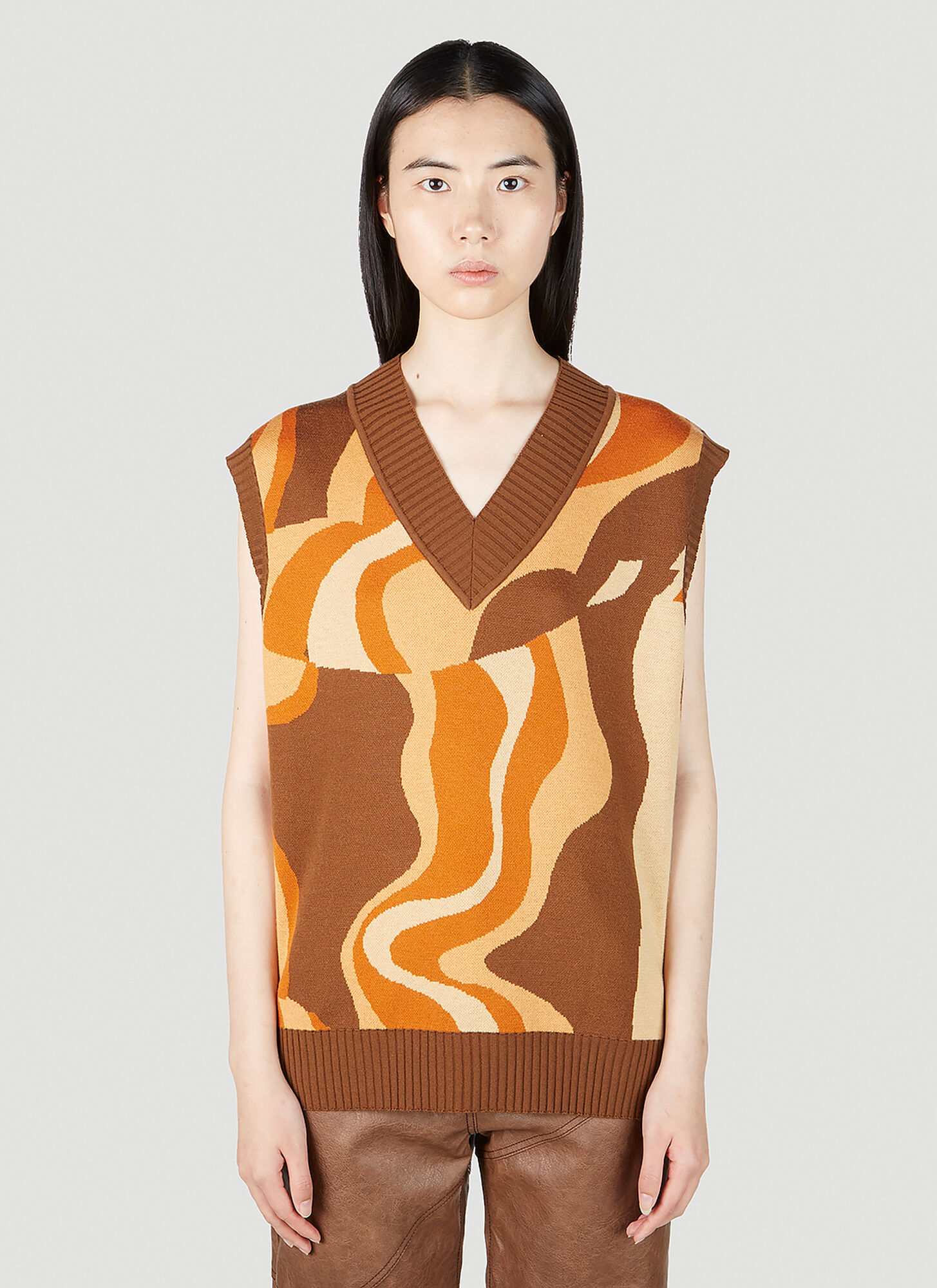 Shop Rejina Pyo Frida Sleeveless Sweater In Brown