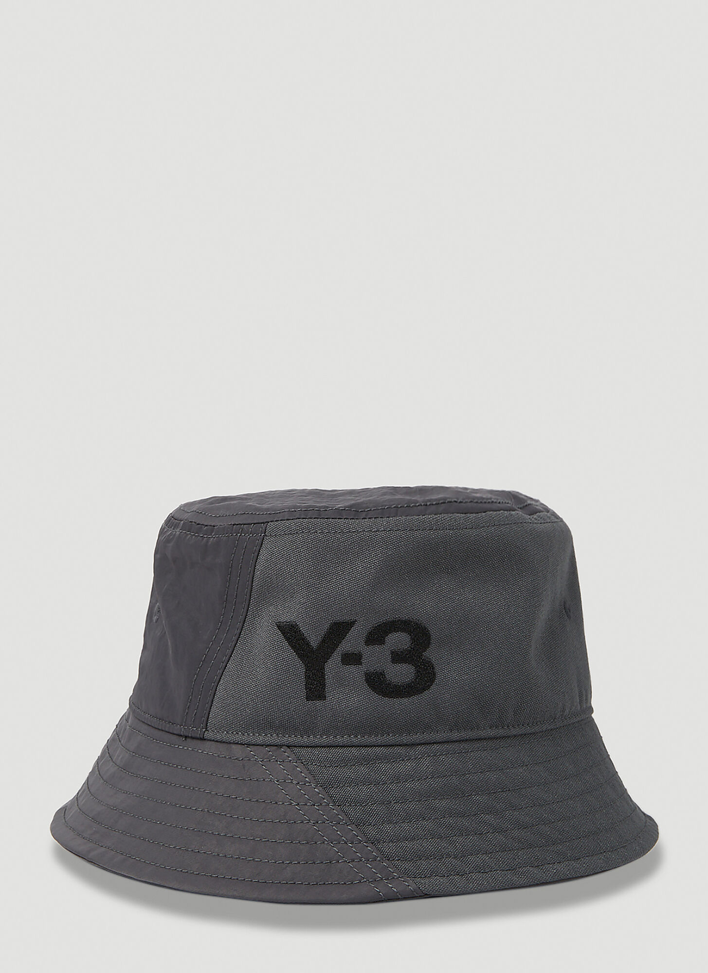 Y-3 Tonal Panel Bucket Hat In Grey