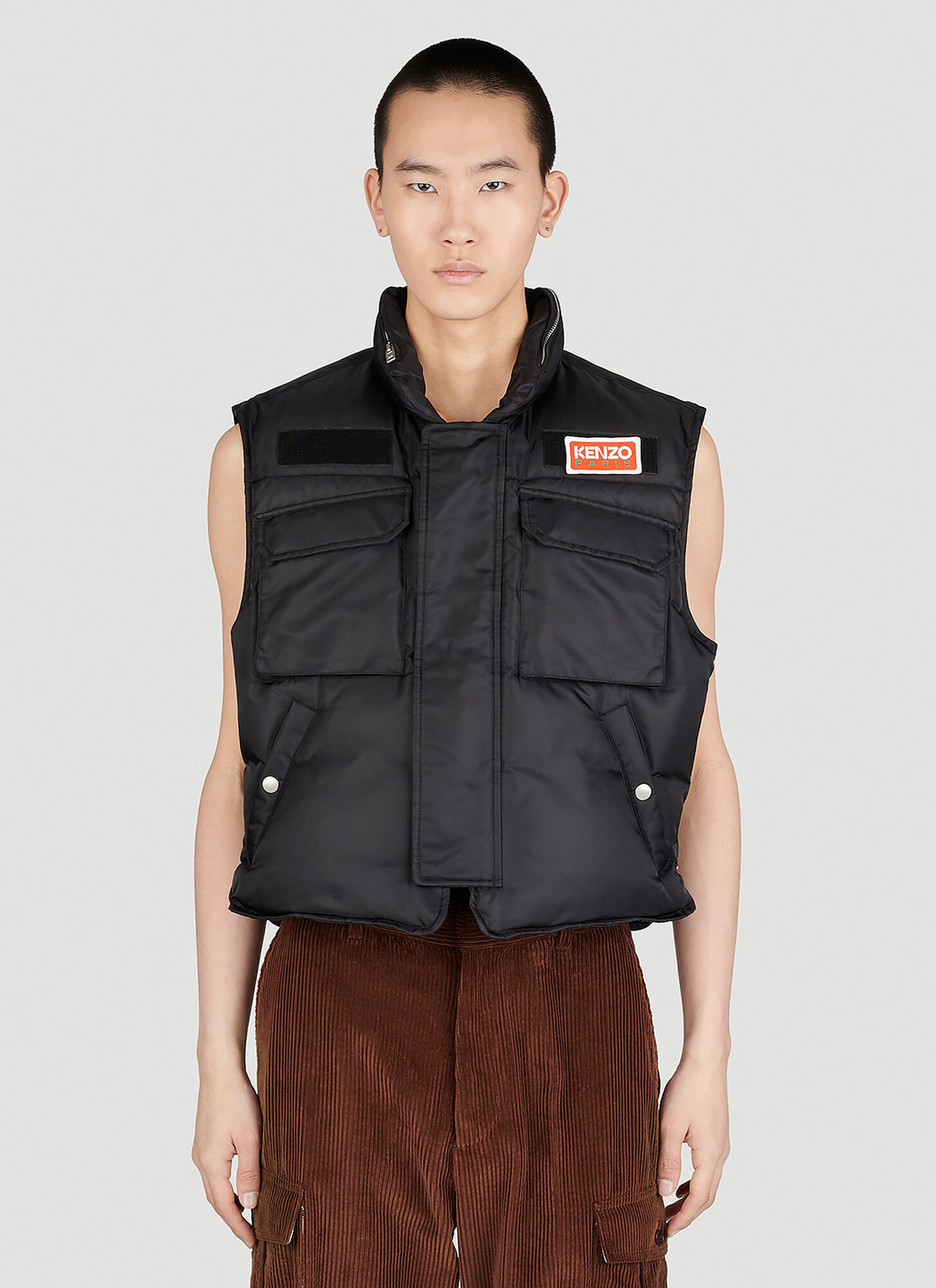 Shop Kenzo Quilted Cargo Vest In Black