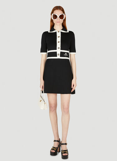 Gucci Contrast Trim Mini Dress Black guc0251210