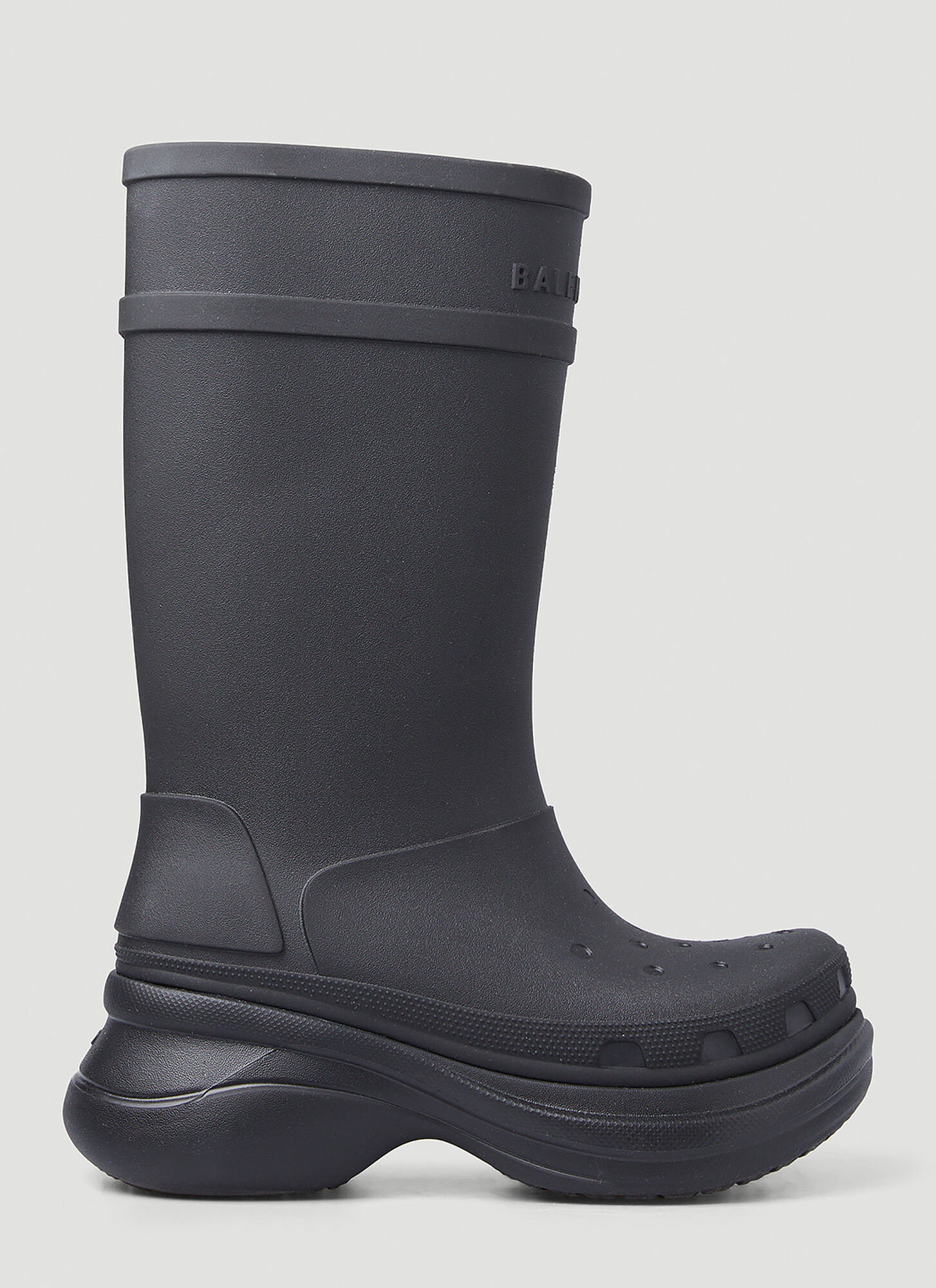 Shop Balenciaga X Crocs Rain Boots In Black