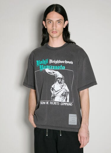 Yohji Yamamoto x Neighborhood Logo Print T-Shirt Grey yoy0156021