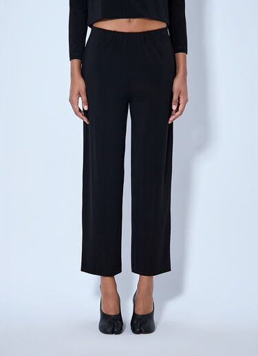 LN-CC® - Issey Miyake: Elasticated Waist Trousers - Black Issey Miyake Elasticated Waist Trousers Black ism0264015