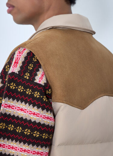 Padded Suede Yoke Vest Miu Miu Padded Suede Yoke Vest Beige miu0164004