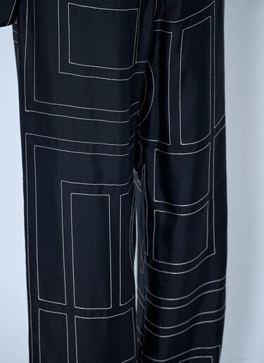 LN-CC® - Toteme: Monogram Silk Pj Pants - Black Toteme Monogram Silk Pj Pants Black tot0265079