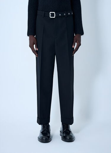 Belted Tailored Wool Pants Jil Sander Belted Tailored Wool Pants Black jil0162024