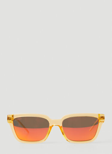Gucci 半透明方形太阳镜 橙 guc0145157