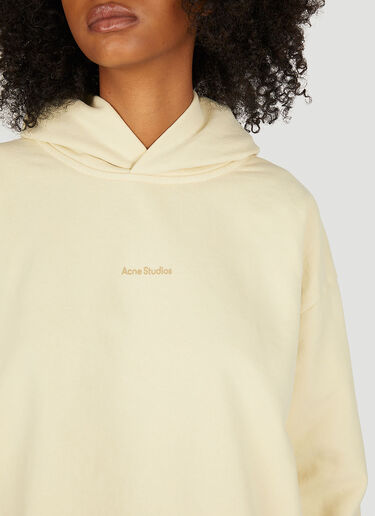 Acne Studios Logo Print Hooded Sweatshirt Yellow acn0250065