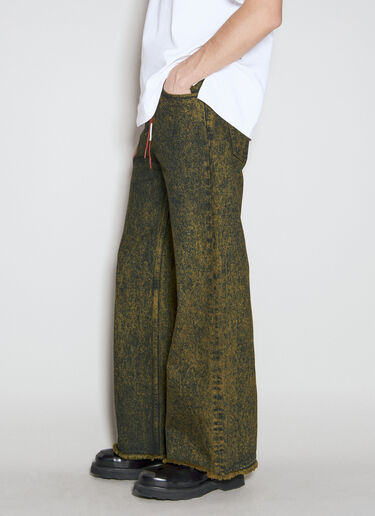 Marni Marble-Dyed Flared Jeans Green mni0155009