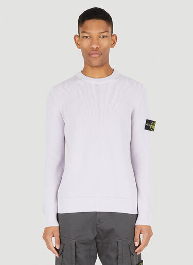 Logo-Patch Knitted Sweater Stone Island Logo-Patch Knitted Sweater Pink sto0148051