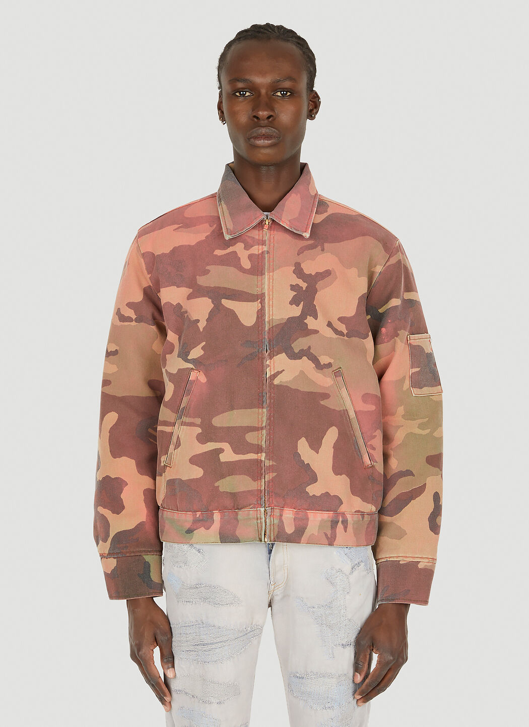 Camouflage sale denim jacket