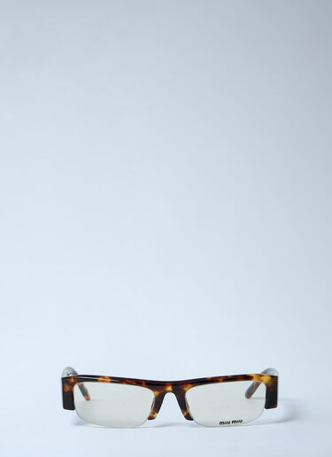 Miu Miu Rectangular Acetate Eyewear Frames Brown lmu0262006