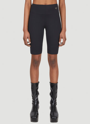 Logo Plaque Shorts Prada Logo Plaque Shorts Black pra0248008