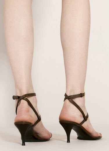 Saint Laurent Cassandra 高跟凉鞋 棕色 sla0255048