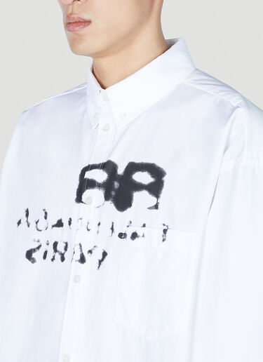 Balenciaga Painted Logo Shirt White bal0151008
