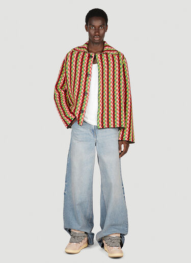 Lanvin Men's Curb Chevron Knit Jacket in Multicolour | LN-CC®