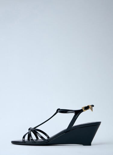Prada Strappy Wedge Sandals Black pra0264010