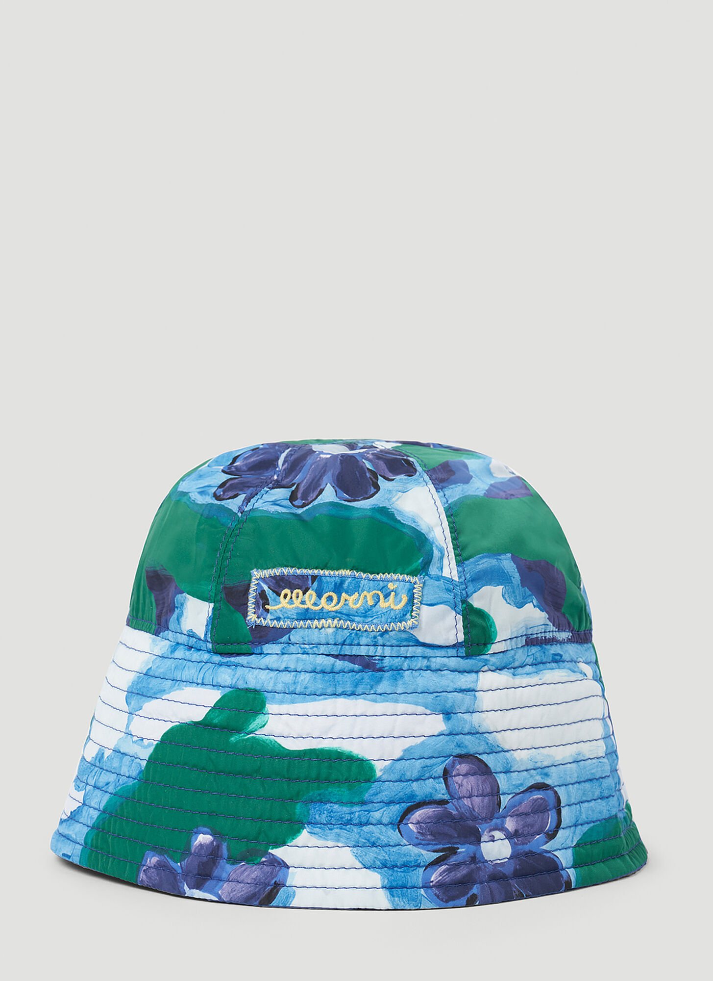 Shop Marni Illusions Bucket Hat In Blue