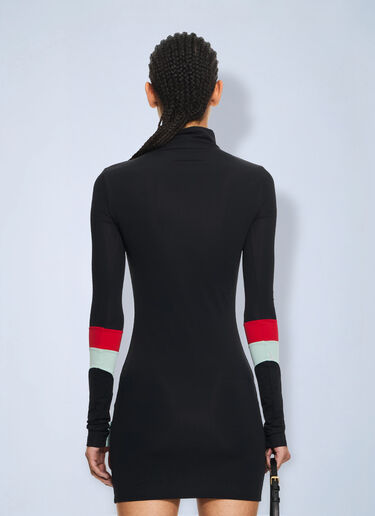 LN-CC® - Off-White: Lycra Collar Insert Mini Dress - Black Off-White Lycra Collar Insert Mini Dress Black ofw0264050