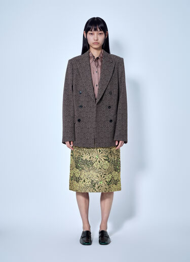 Dries Van Noten Double-Breasted Patterned Blazer Brown dvn0266005