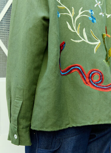 Sky High Farm Workwear ガーデン刺繍シャツ グリーン skh0354003