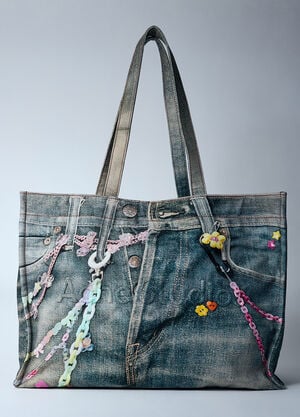 Acne Studios Logo Shoulder Tote Bag Blue acn0360001