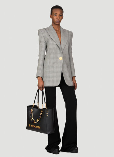 Balmain Prince of Wales Tailored Blazer Grey bln0253014