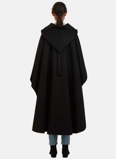 Saint Laurent Oversized Hooded Cape Coat Black sla0225002