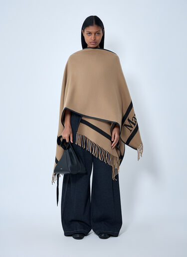Max Mara Logo Motif Poncho Camel max0263048