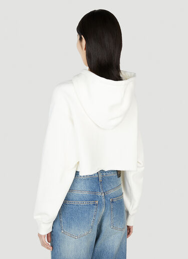 Gucci Logo Embellished Hooded Sweatshirt White guc0251186
