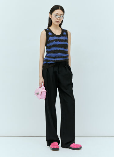 Acne Studios Distressed Stripe Top Purple acn0255005