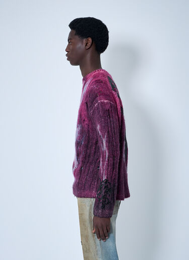 Acne Studios プリント入りニットセーター  パープル acn0160002