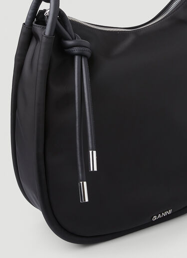 GANNI Large Knotted Strap Shoulder Bag Black gan0247075