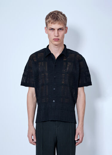 Homme Plissé Issey Miyake Lace Grid Pleats Shirt Black hmp0166020