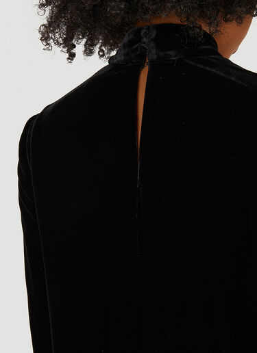 Saint Laurent High Neck Velvet Dress Black sla0249019