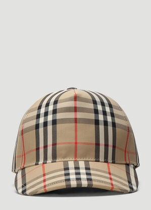 Burberry Checked Baseball Caps Beige bur0138059