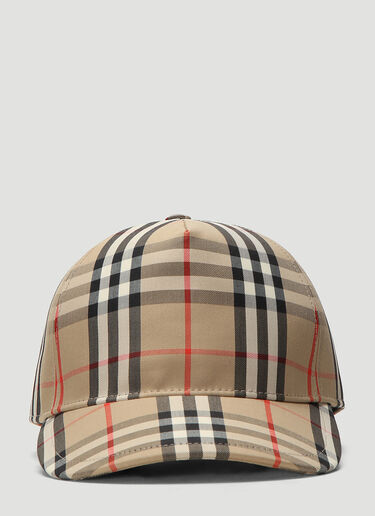 Burberry Checked Baseball Caps Beige bur0138059