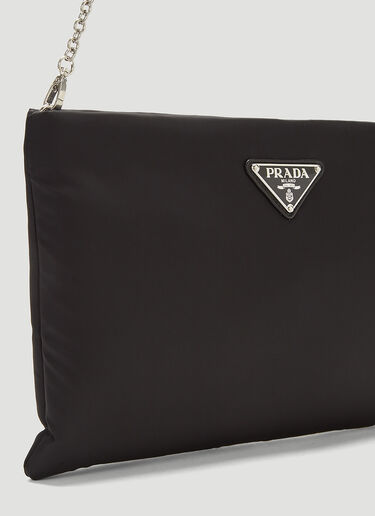 Prada Nylon Chain Pouch Bag Black pra0243003