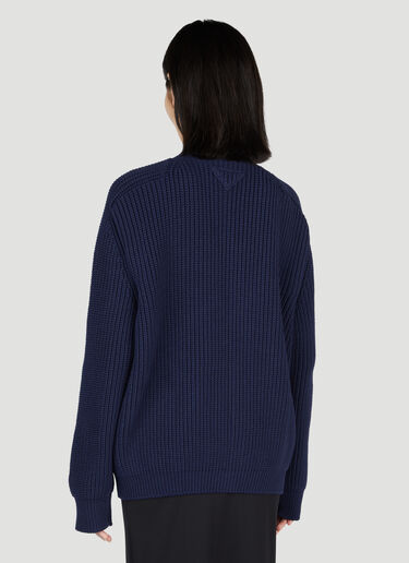 Chunky Knit Cardigan Prada Chunky Knit Cardigan Navy pra0253007