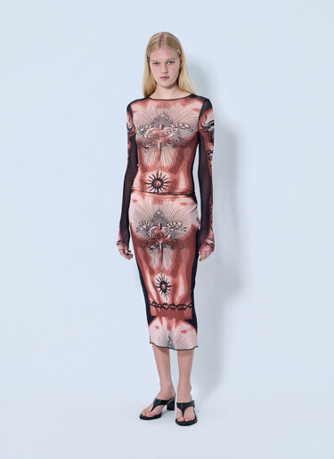 Jean Paul Gaultier Re-Edition Safe Sex Tattoo Long Skirt Brown jpg0264024